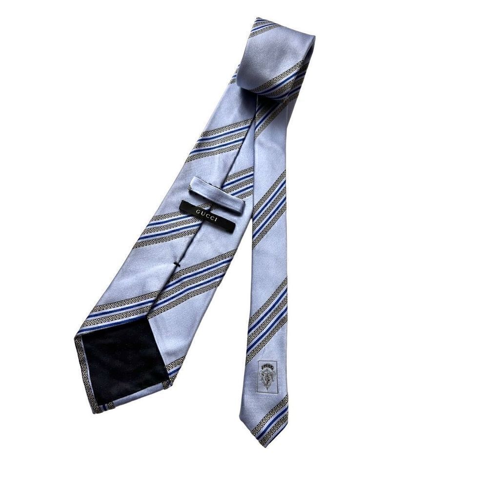 Gucci Blue, Pattern Print Silk Patterned Tie
